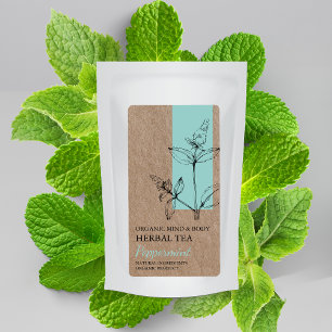 Etiqueta de Negócios Orgânica Pepperminta Herbal T