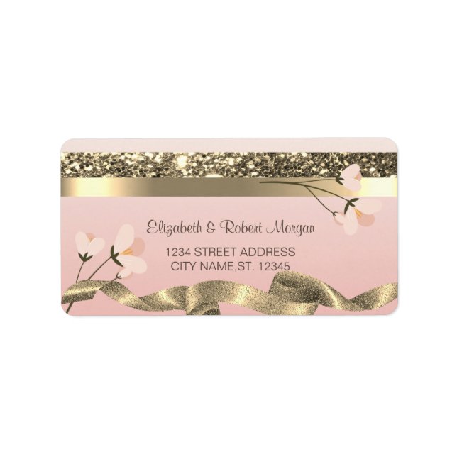 Etiqueta de Noiva Floral Elegante e Sofisticada (Frente)