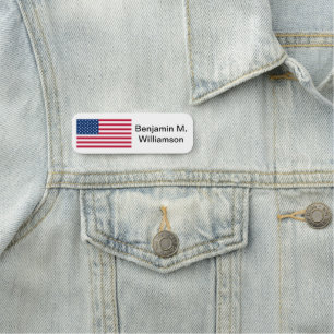 Etiqueta De Nome A bandeira americana dos EUA Stars genérico