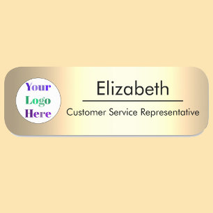 Etiqueta De Nome A empresa Dourada Faux Dark trouxe seu logotipo aq