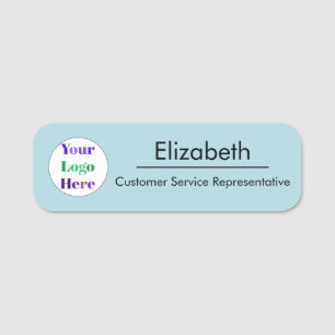 Etiqueta De Nome A empresa Light Blue marcou seu logotipo aqui