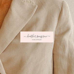 Etiqueta De Nome A pia batismal moderna minimalista da escrita cora