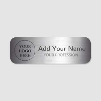 Etiqueta De Nome Add Your Business Corporate Logo Here Metal