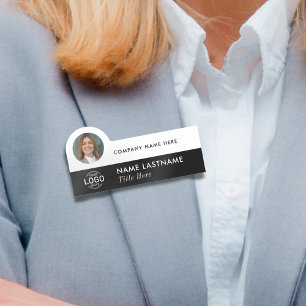 Etiqueta De Nome Adicionar Foto de Logotipo Moderno Simples Empresa
