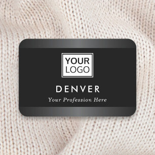 Etiqueta De Nome Adicionar nome e bordas de cinza de título do logo