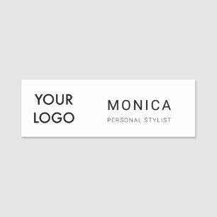 Etiqueta De Nome Adicione seu logotipo Minimalista