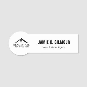 Etiqueta De Nome Agente Imobiliário Logotipo Empresarial Personaliz