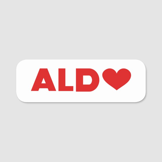 Etiqueta De Nome Aldo Love (Frente)
