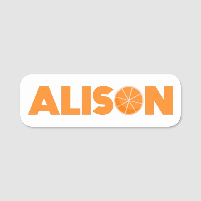 Etiqueta De Nome Alison Orange (Frente)