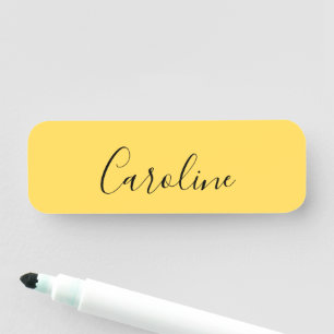 Etiqueta De Nome Amarelo moderno minimalista