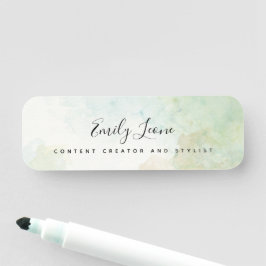 Etiqueta De Nome Aquarela Verde Oliva Elegante