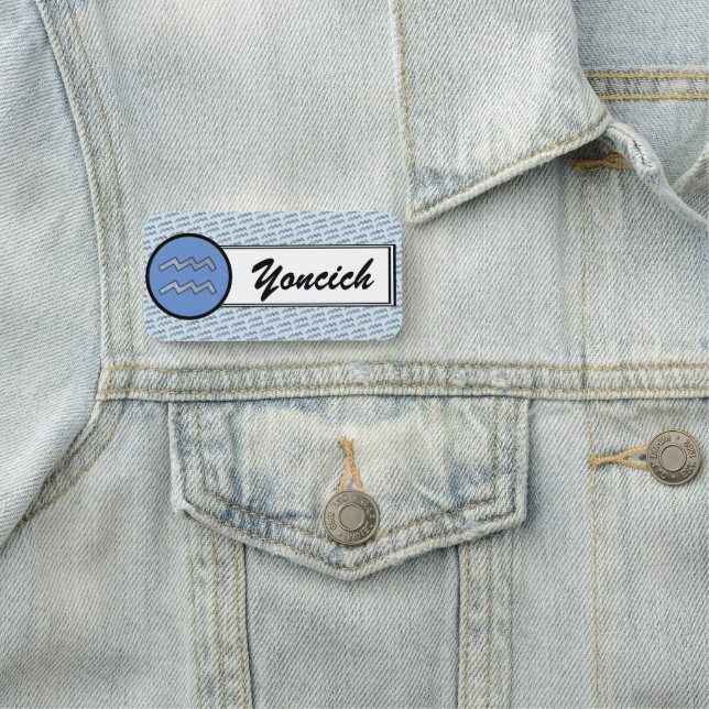 Etiqueta De Nome Aquarius Zodiac - Símbolo Elemento de K. Yoncich (In Situ)