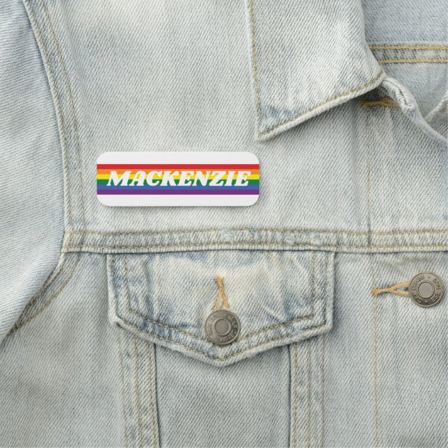 Etiqueta De Nome Arco-Íris Colorido Personalizado (In Situ)