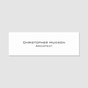 Etiqueta De Nome Arquiteto Simples Branco Negro