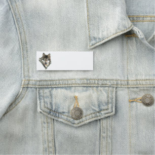 Etiqueta De Nome Arte da natureza animal de lobo cinzento da