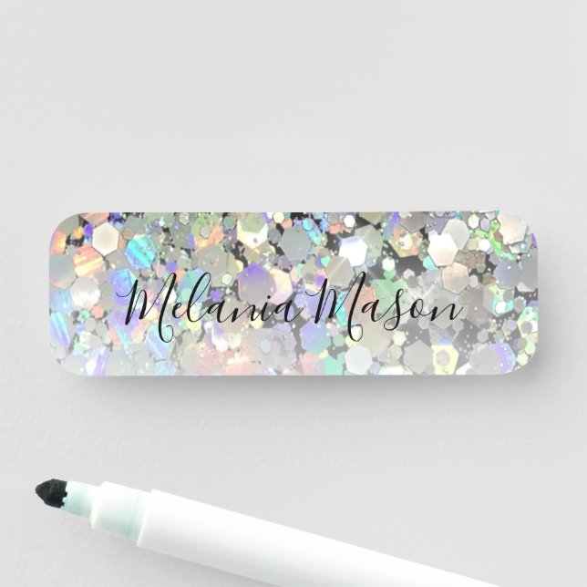 Etiqueta De Nome Artista Holográfico Elegante de Maquiagem de Liter (In Situ)