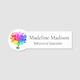 Etiqueta De Nome Árvore do espectro Autismo