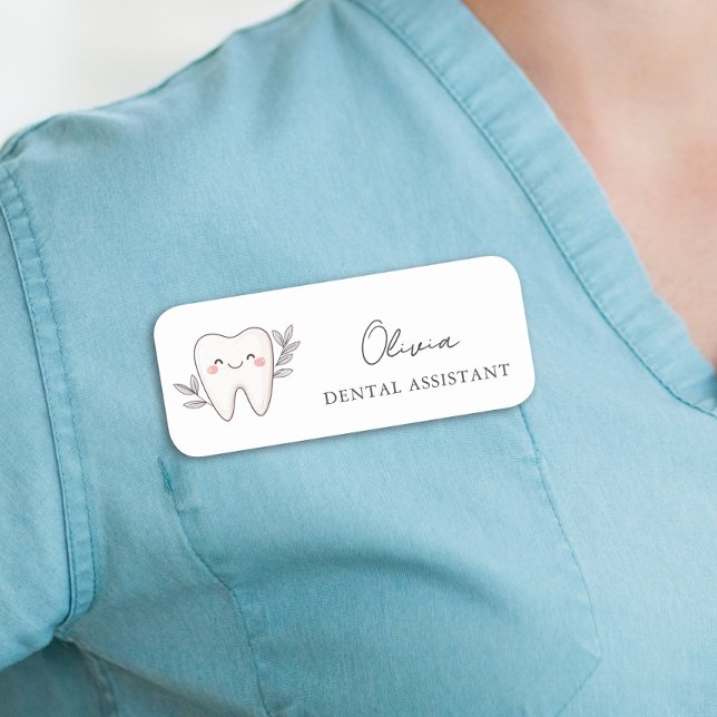 Etiqueta De Nome Assistente Dental Moderna (Criador carregado)