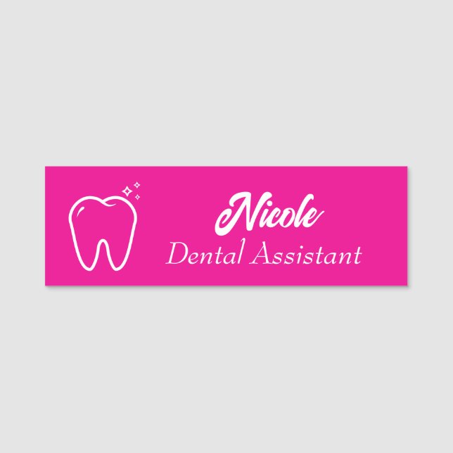 Etiqueta De Nome Assistente Dentário (Frente)