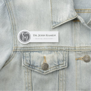 Etiqueta De Nome Assistente dentário Logotipo do dente