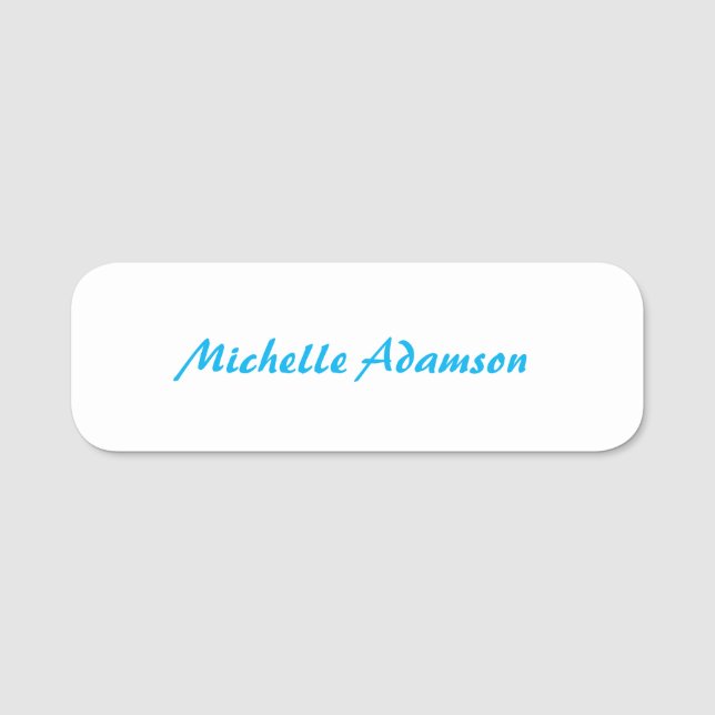Etiqueta De Nome Azul-branco-azul-marinho-elegante-Na moda (Frente)