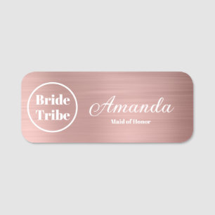 Etiqueta De Nome Bachelorette de Tribo Dourada Moderna Rosa