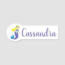 Etiqueta De Nome Balança Loura Nadação Mágica - Garota Roxa Roxa