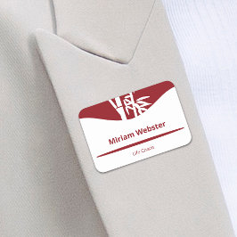 Etiqueta De Nome Bamboo Silhouket Life Coach Red & White