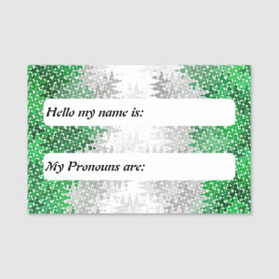 Etiqueta De Nome Bandeira do Orgulho Grayromântico Boho Personalizá