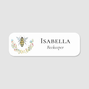Etiqueta De Nome Bee Wildflower Apiary Business