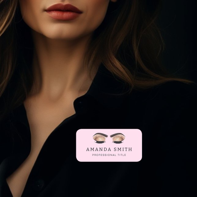 Etiqueta De Nome Bela Maquiagem Csobrancelhas e Eyelashes Profissio (Criador carregado)