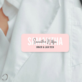 Etiqueta De Nome Beleza Moderna Lash Salon Blush Aestética Rosa Ros