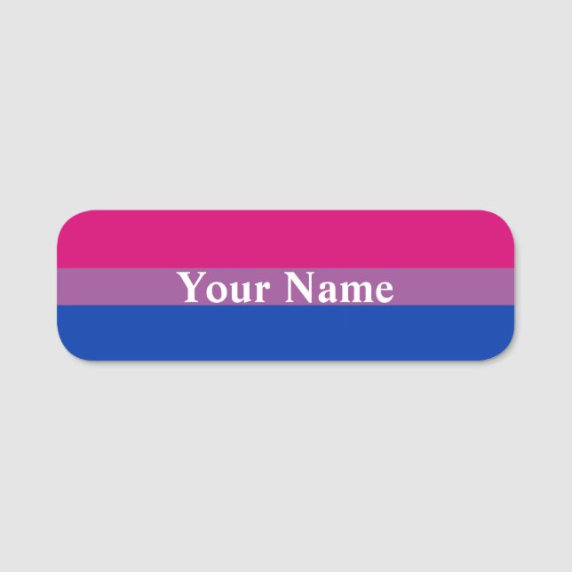 Etiqueta De Nome Bisexual Pride Flag (Frente)