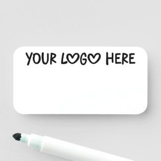 Etiqueta De Nome Black and White One Line Business Logo