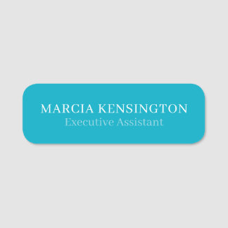 Etiqueta De Nome Blue Topaz Modern Professional Name Tag