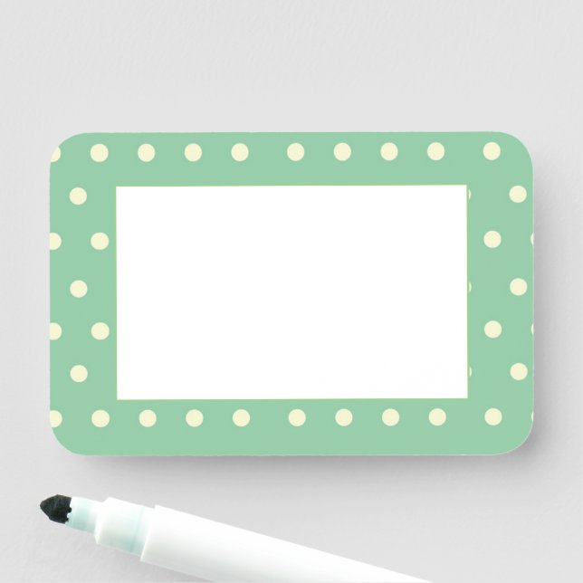 Etiqueta De Nome Bolinhas verdes da hortelã customizáveis (In Situ)