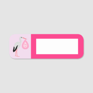 Etiqueta De Nome Bonito Garota Rosa