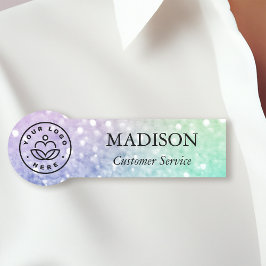 Etiqueta De Nome Bonito Holographic Glitter Girly Glamorosa