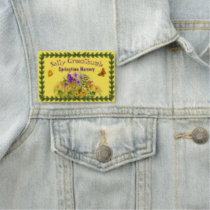 Etiqueta De Nome Borboletas e flores
