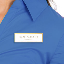 Etiqueta De Nome Borda Dourada Elegante