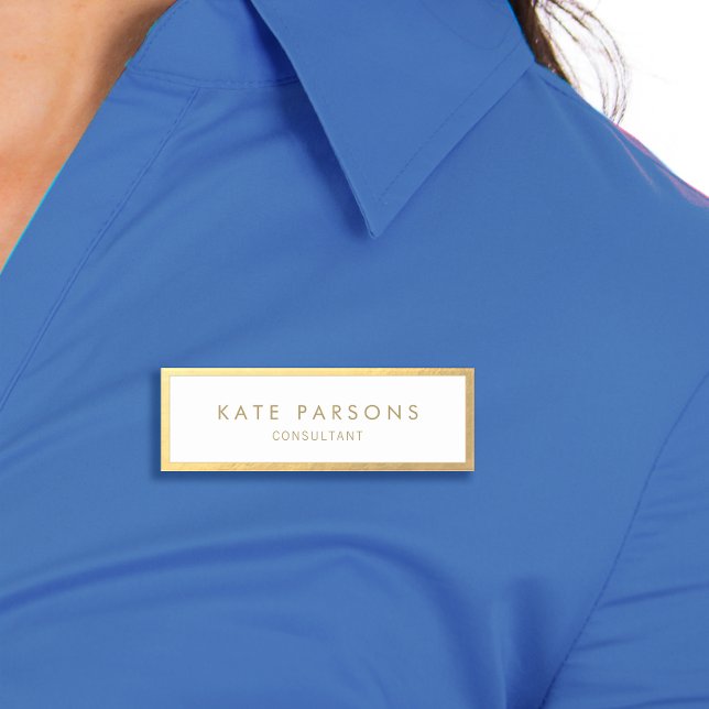 Etiqueta De Nome Borda Dourada Elegante (Criador carregado)