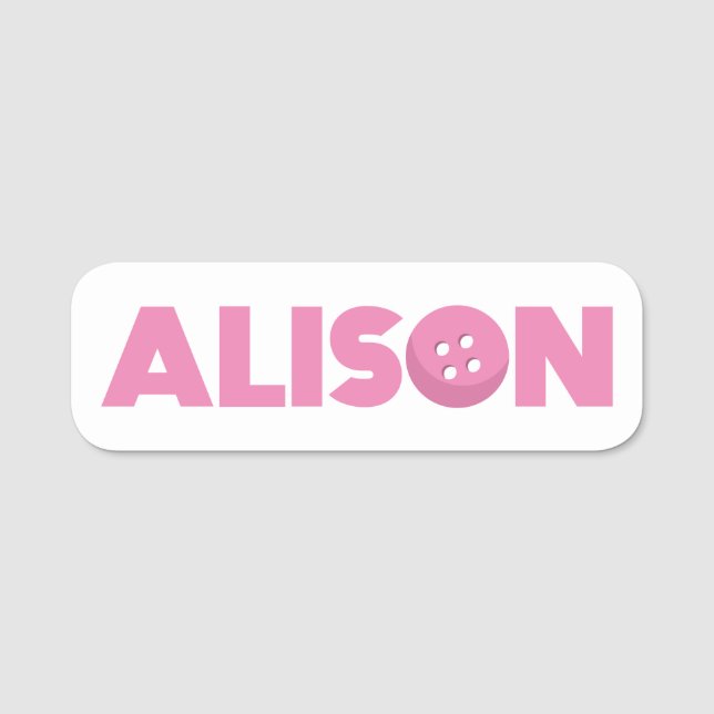 Etiqueta De Nome Botão Alison (Frente)