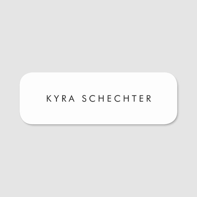 Etiqueta De Nome Branco simples (Frente)