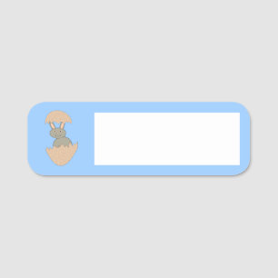 Etiqueta De Nome Bunny Hatching from Egg Weird