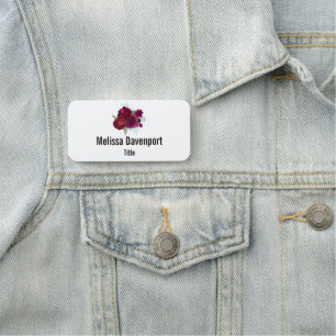 Etiqueta De Nome Buquê Floral Elegante Magenta Rosa