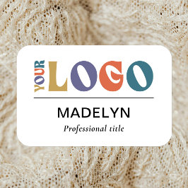 Etiqueta De Nome Business White Company Logo Employee Magnetic