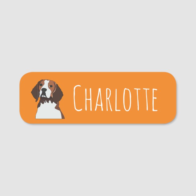 Etiqueta De Nome Cachorro Beagle Beagle  (Frente)