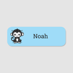 Etiqueta De Nome Cachorro-Macaco-Bebê - Arte de Enfermeiro Kawaii