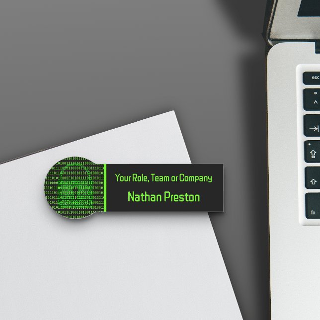 Etiqueta De Nome Cadeado Binário - Privacidade da Web e Tecnologia  (Criador carregado)