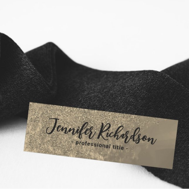 Etiqueta De Nome Caligrafia Chic com Rico Metálico Dourado Glittery (Criador carregado)